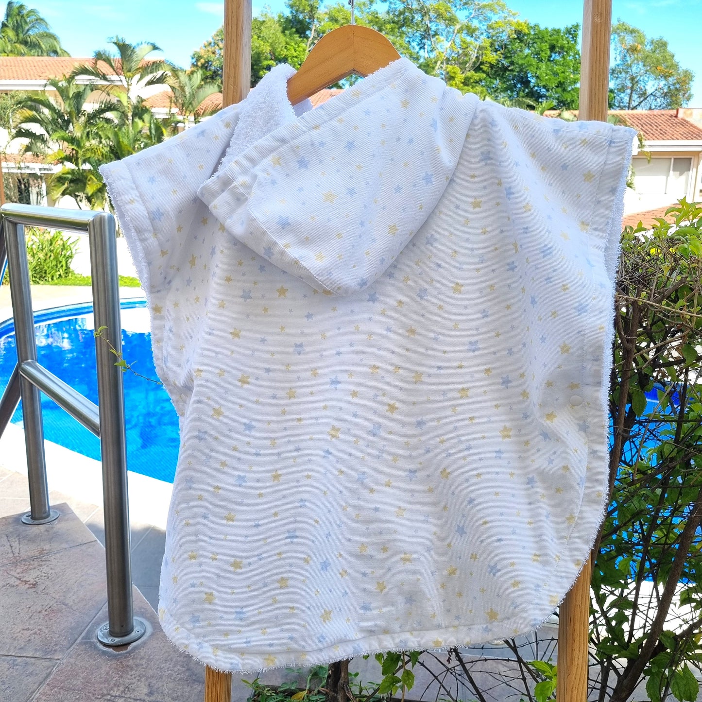 Toalla Poncho Estrella Azul Amarilla