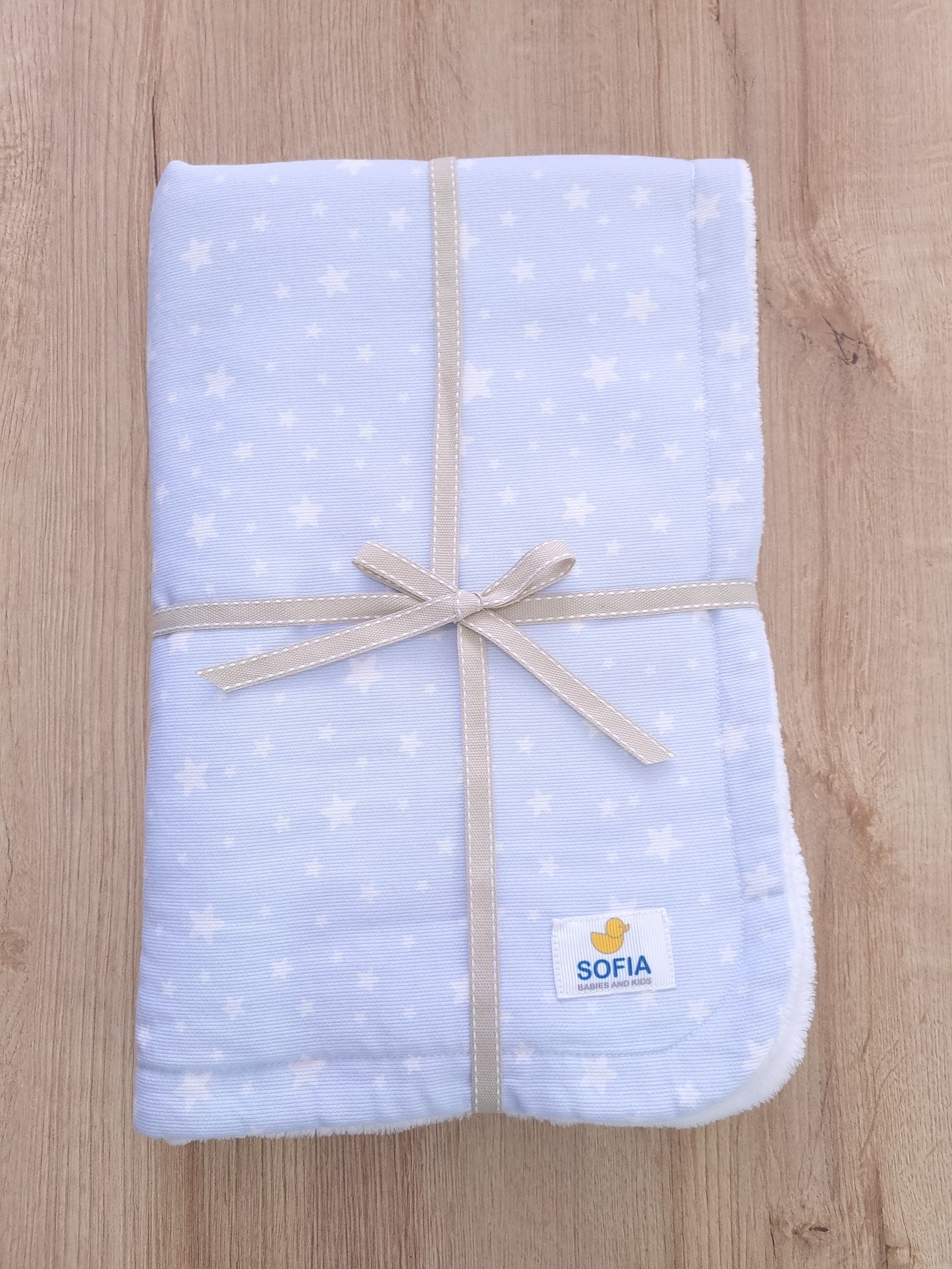 Colcha Polar. Azul y Estrella Blanca