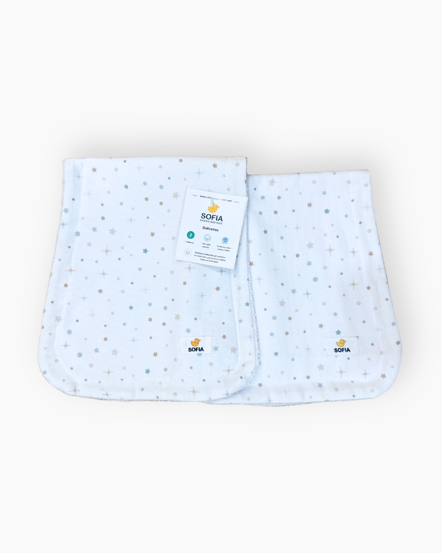 Set de 2 saliveros. Blanco Cielo