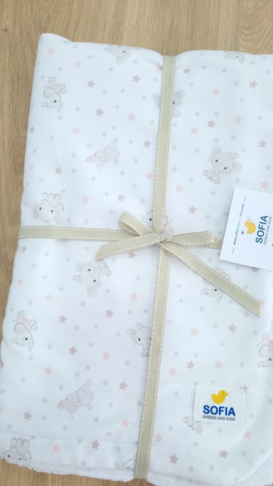 Colcha Polar. Elefantitos Rosa