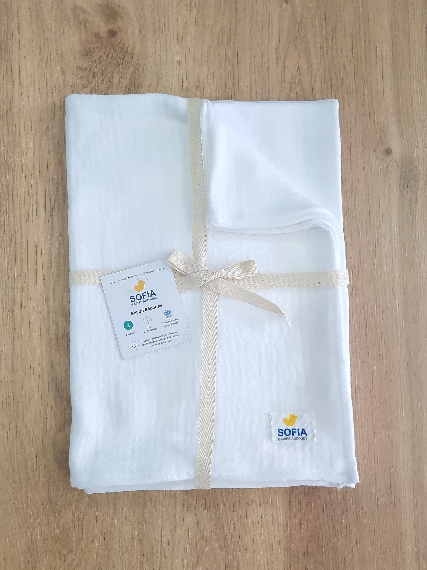 Set de 2 sábanas frescas. Muselina Blanca
