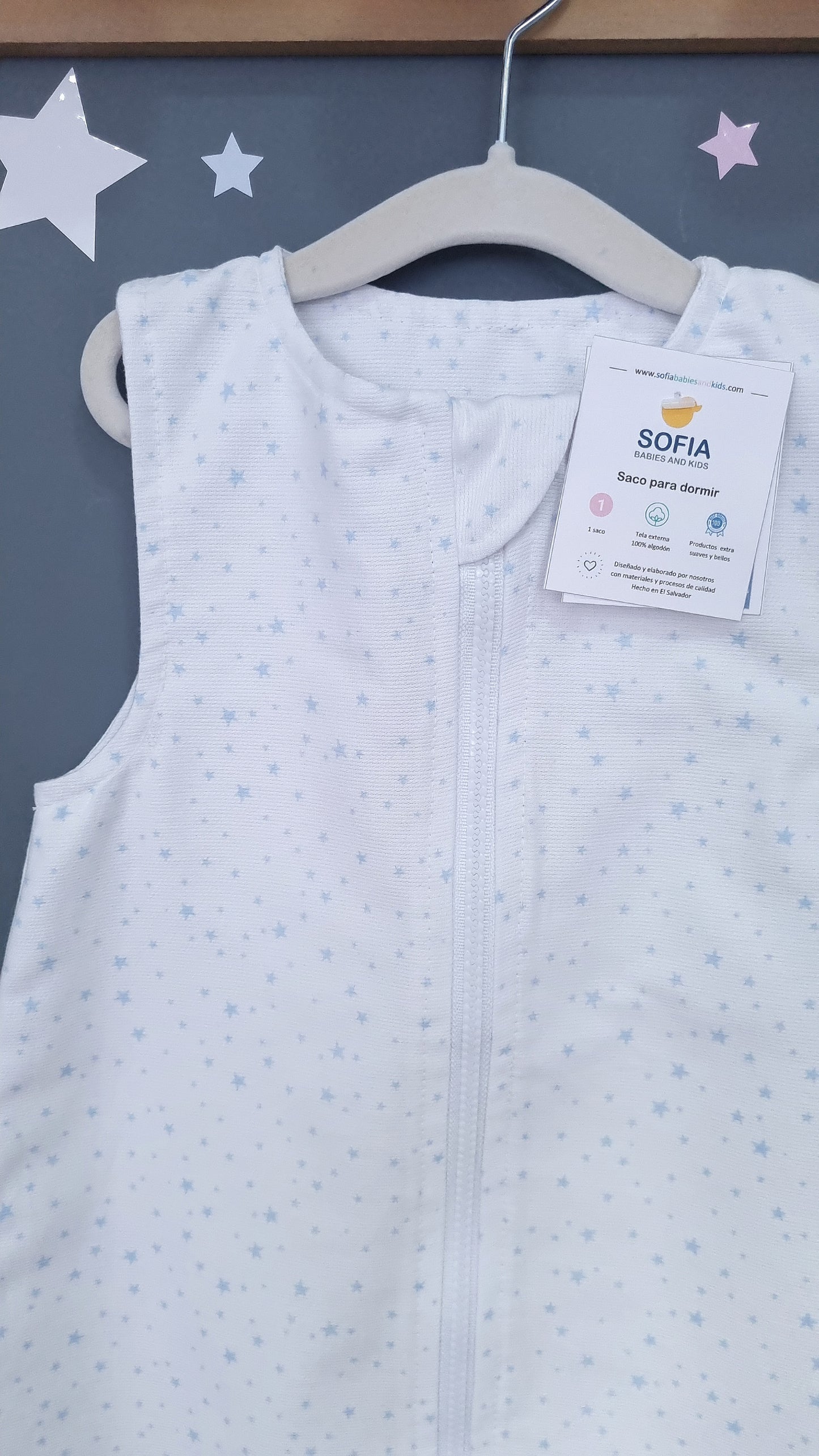 Saco Caliente para bebé. Estrellitas Azules