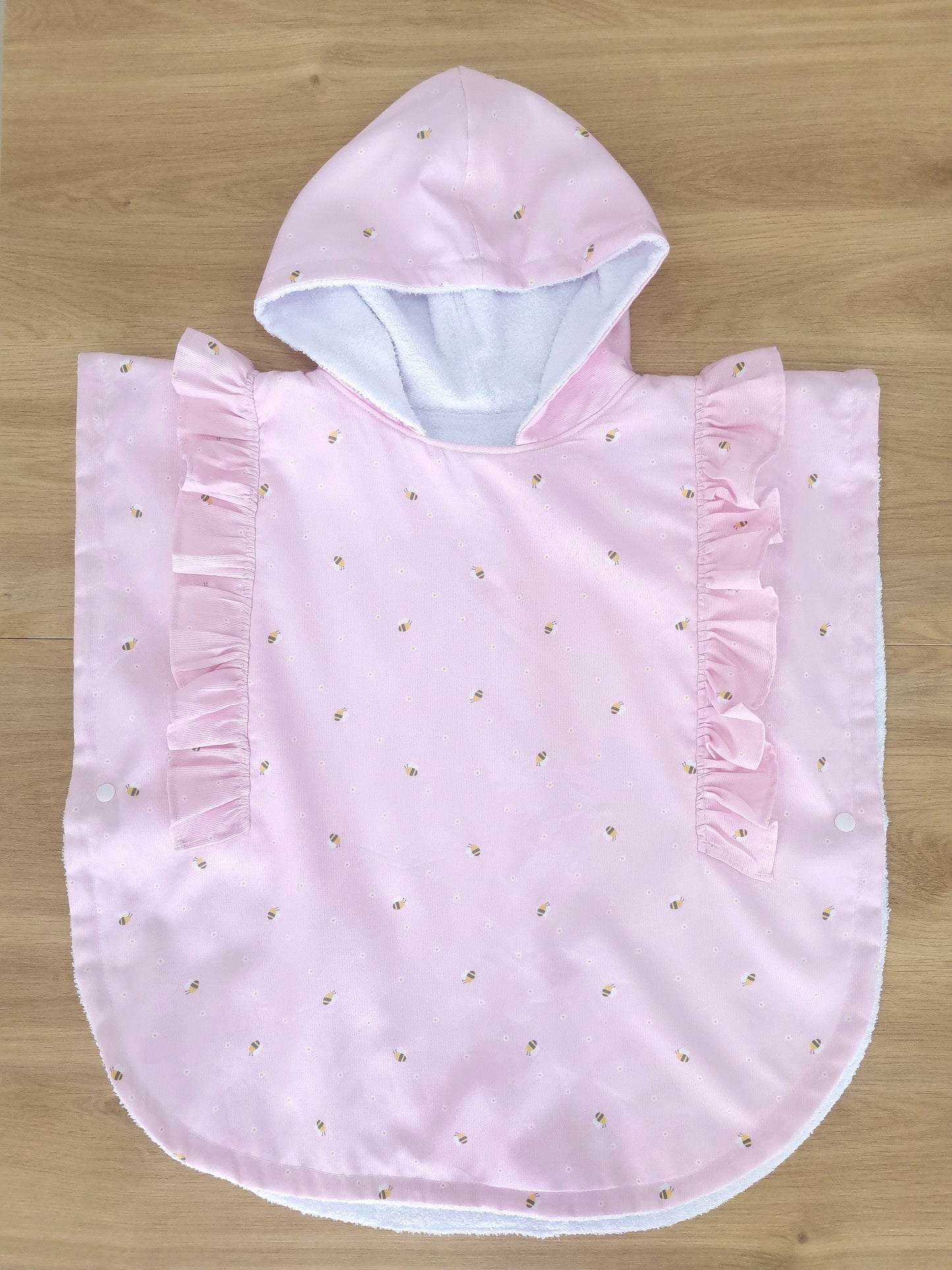 Toalla Poncho Abejitas Rosa