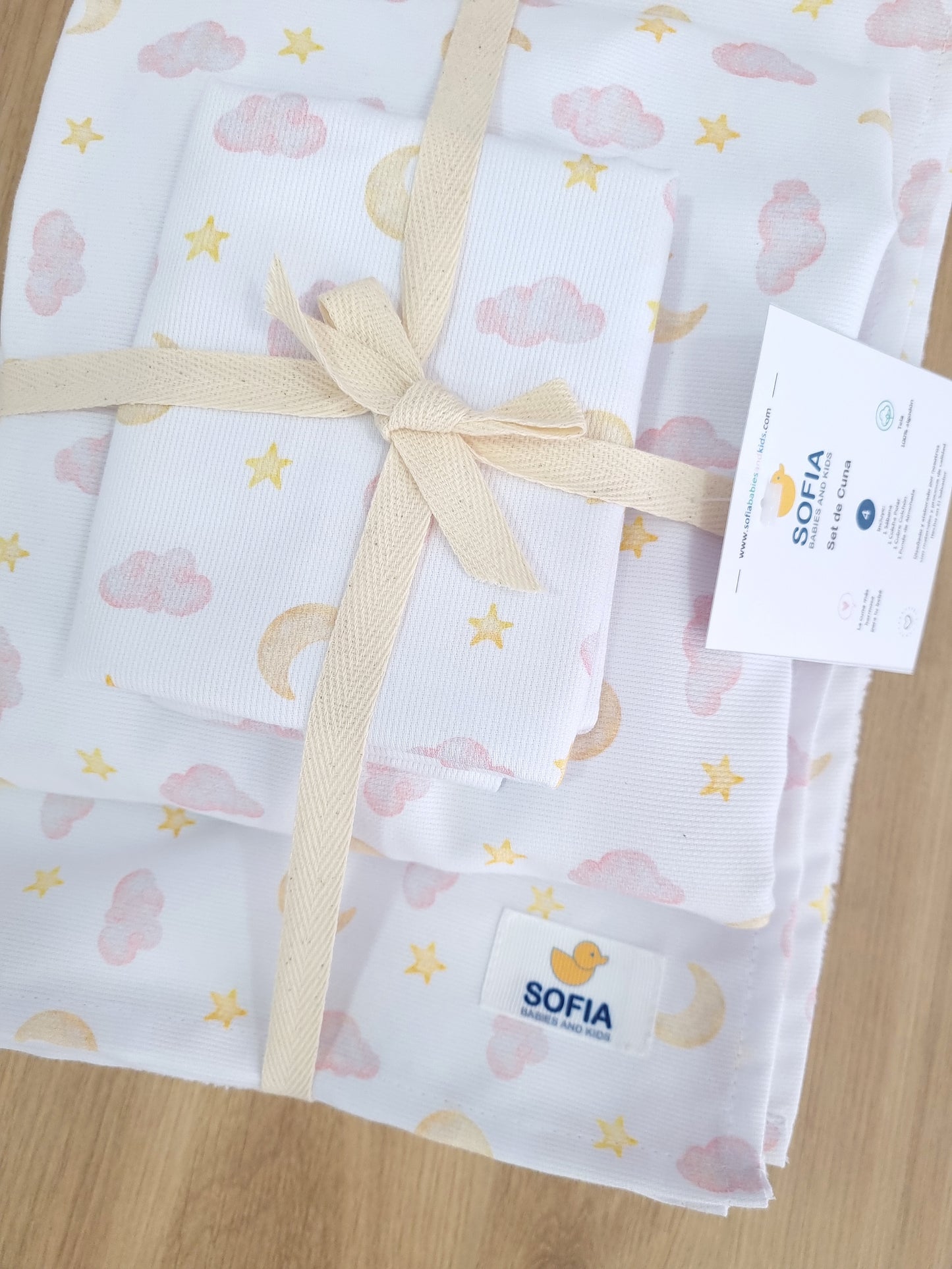 Set de Cuna. Cielo Rosa Tiza