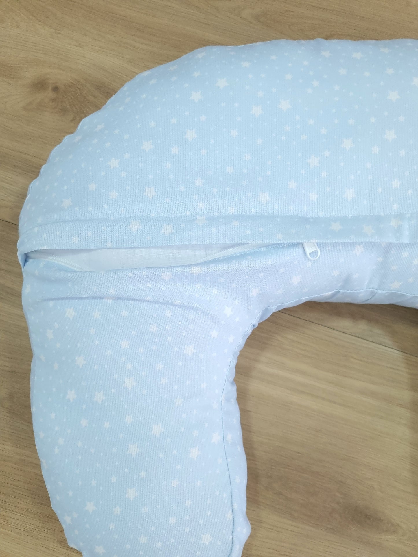 Almohada de lactancia. Azul, Estrellas Blancas