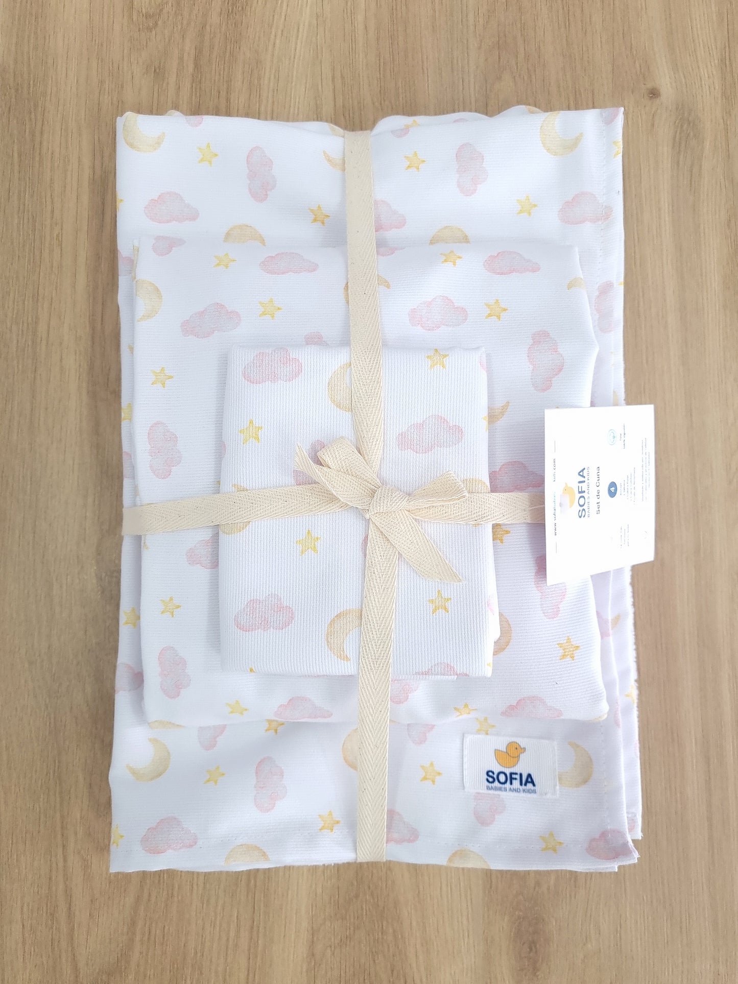 Set de Cuna. Cielo Rosa Tiza