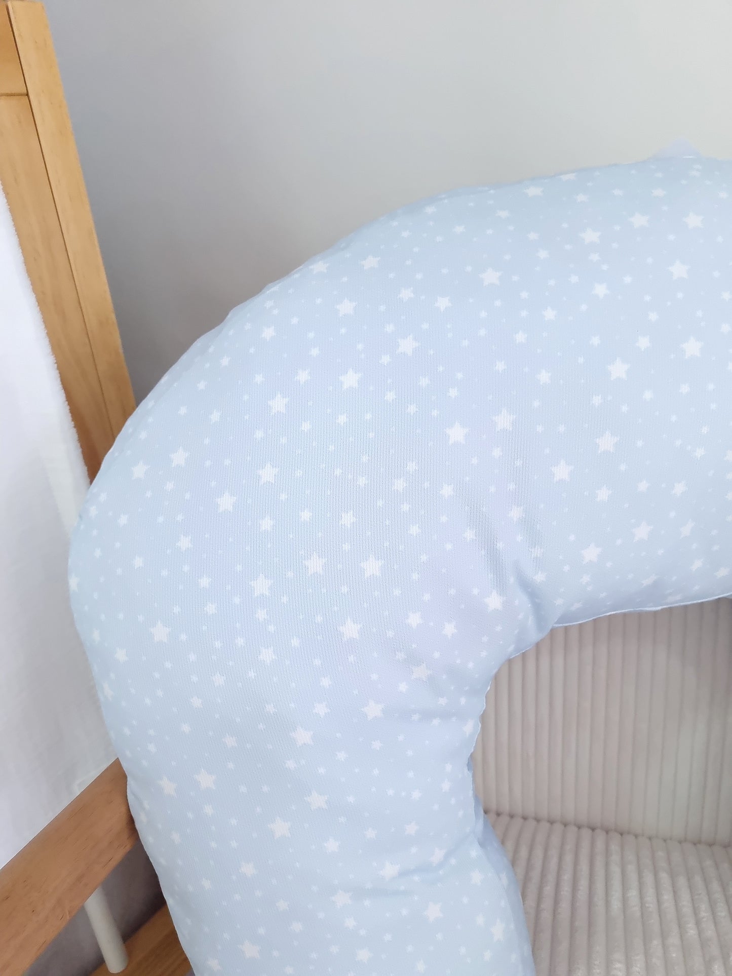 Almohada de lactancia. Azul, Estrellas Blancas
