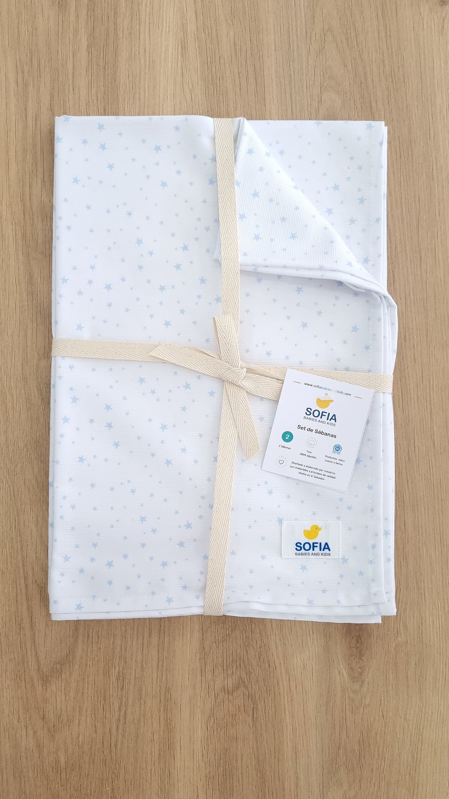 Set de 2 sábanas frescas. Estrellitas Azules