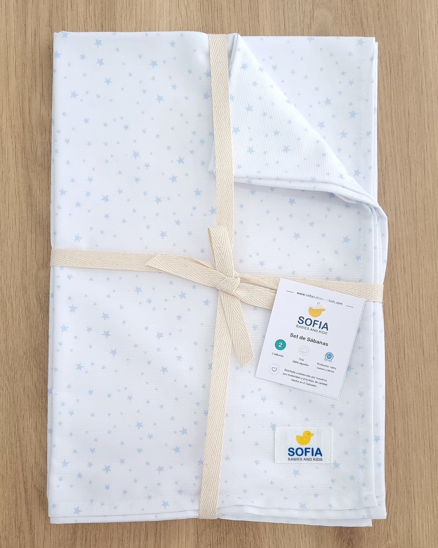 Set de 2 sábanas frescas. Estrellitas Azules