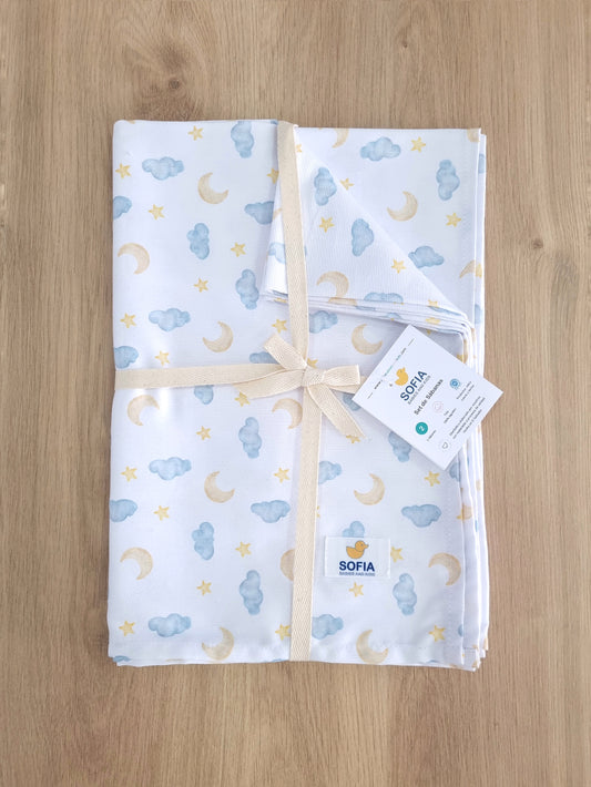 Set de 2 sábanas frescas. Cielo Azul Tiza