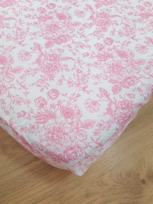 Cubre colchón corral. Flores Vintage