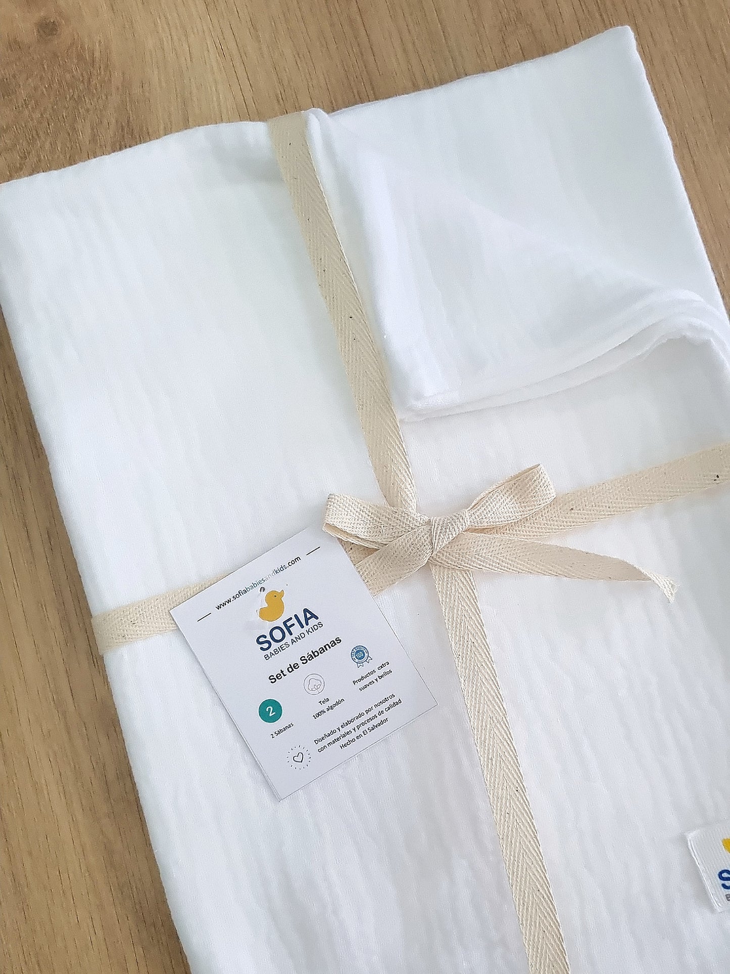 Set de 2 sábanas frescas. Muselina Blanca