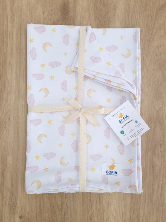 Set de 2 sábanas frescas. Cielo Rosa Tiza