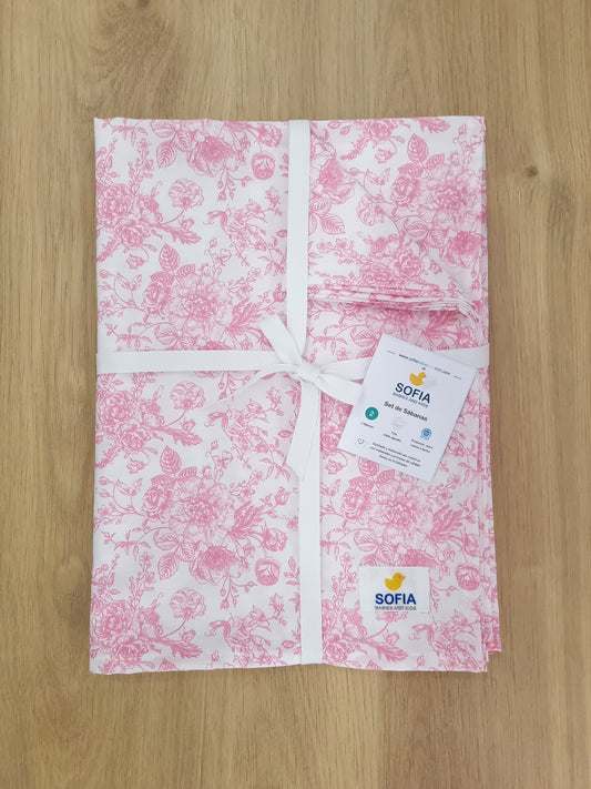 Set de 2 sábanas frescas. Flores Vintage