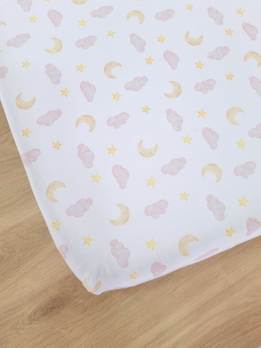 Cubre colchón corral. Cielo Rosa Tiza