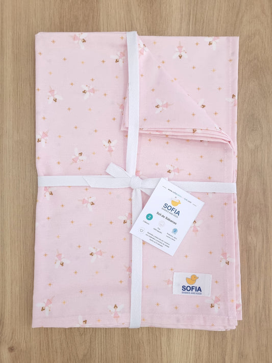 Set de 2 sábanas frescas. Haditas Rosa