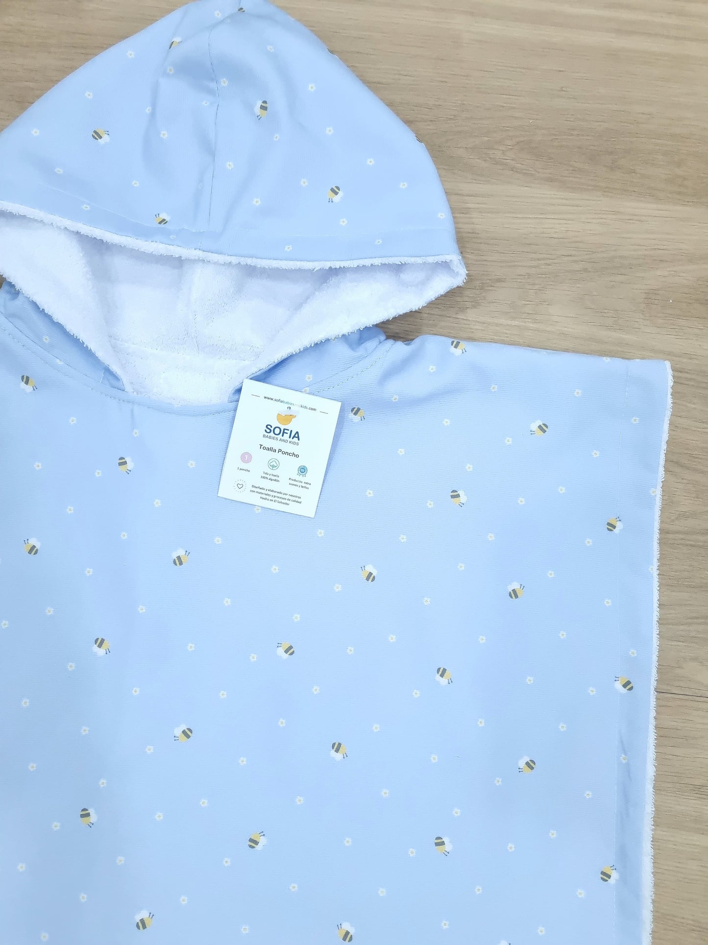 Toalla Poncho Abejita Lavanda