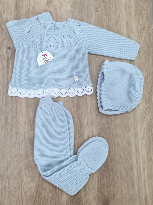 Conjunto Bordado Verde Grisaseo. 1M