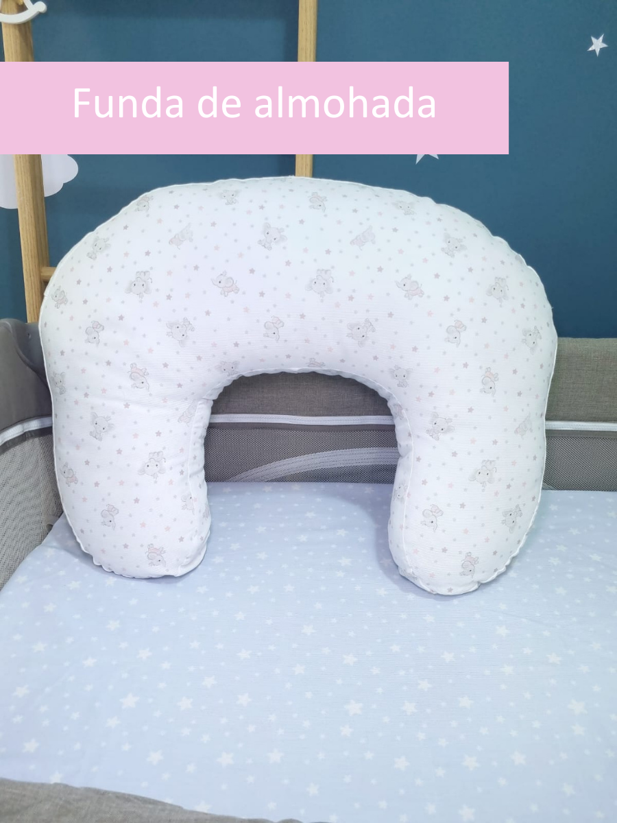 Funda para almohada de lactancia  Elefantitos Rosa