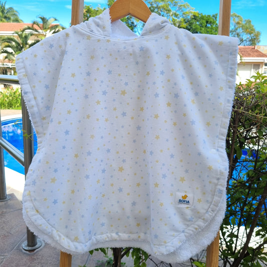 Toalla Poncho Estrella Azul Amarilla