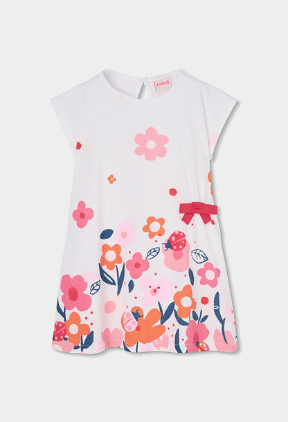 Vestido Blanco Flores y Lazo