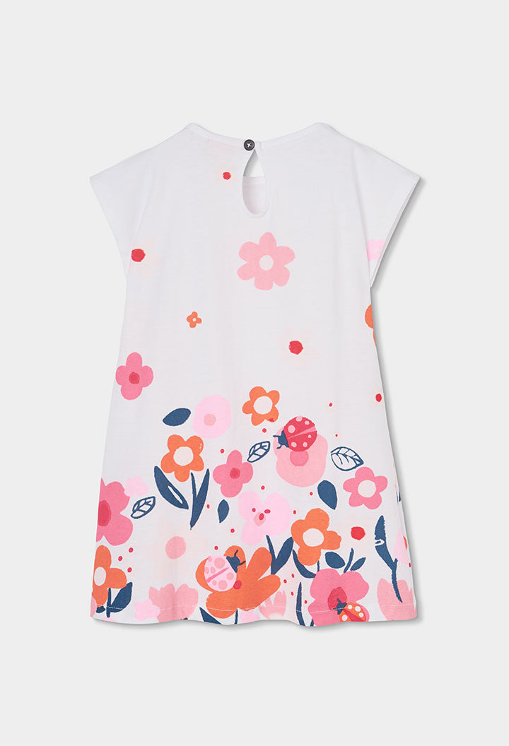 Vestido Blanco Flores y Lazo