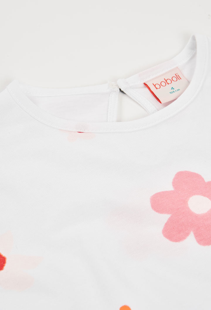 Vestido Blanco Flores y Lazo