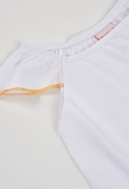 Vestido Blanco con Arcoíris