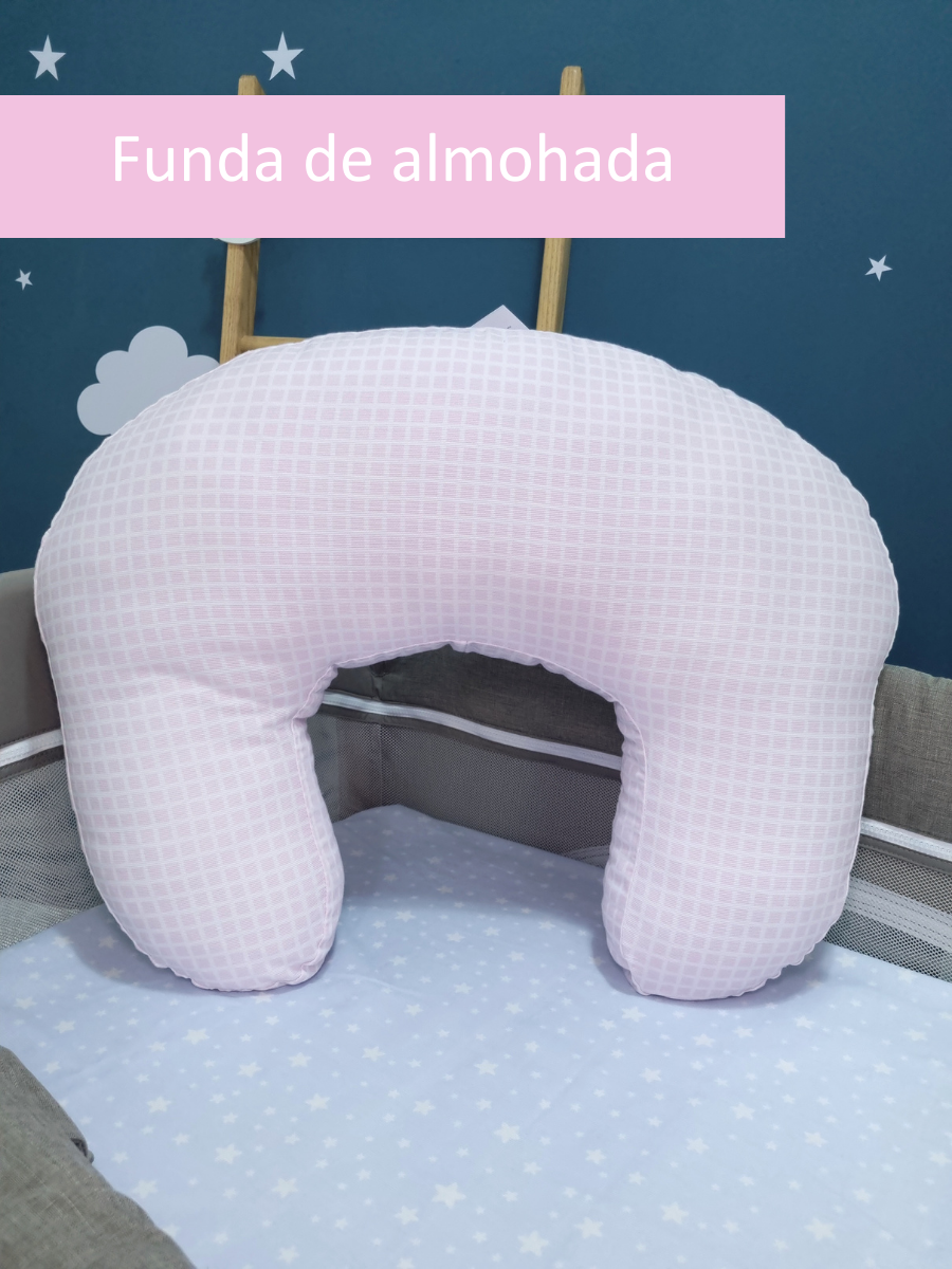 Funda para almohada de lactancia  Cuadros Rosa