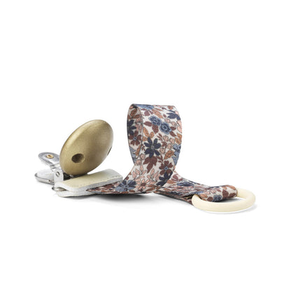 Pacifier Clip Wood - Blue Garden