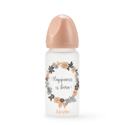 Glass Feeding Bottle - Blue Garden