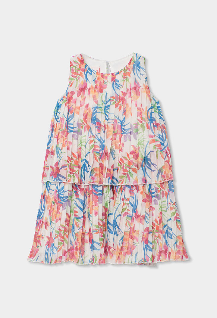 Vestido Plisado Hojas