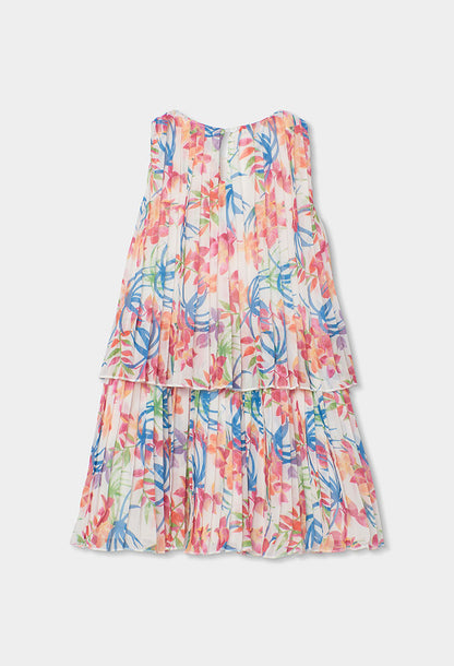Vestido Plisado Hojas