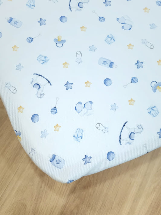 Cubre colchón corral. BB Azul