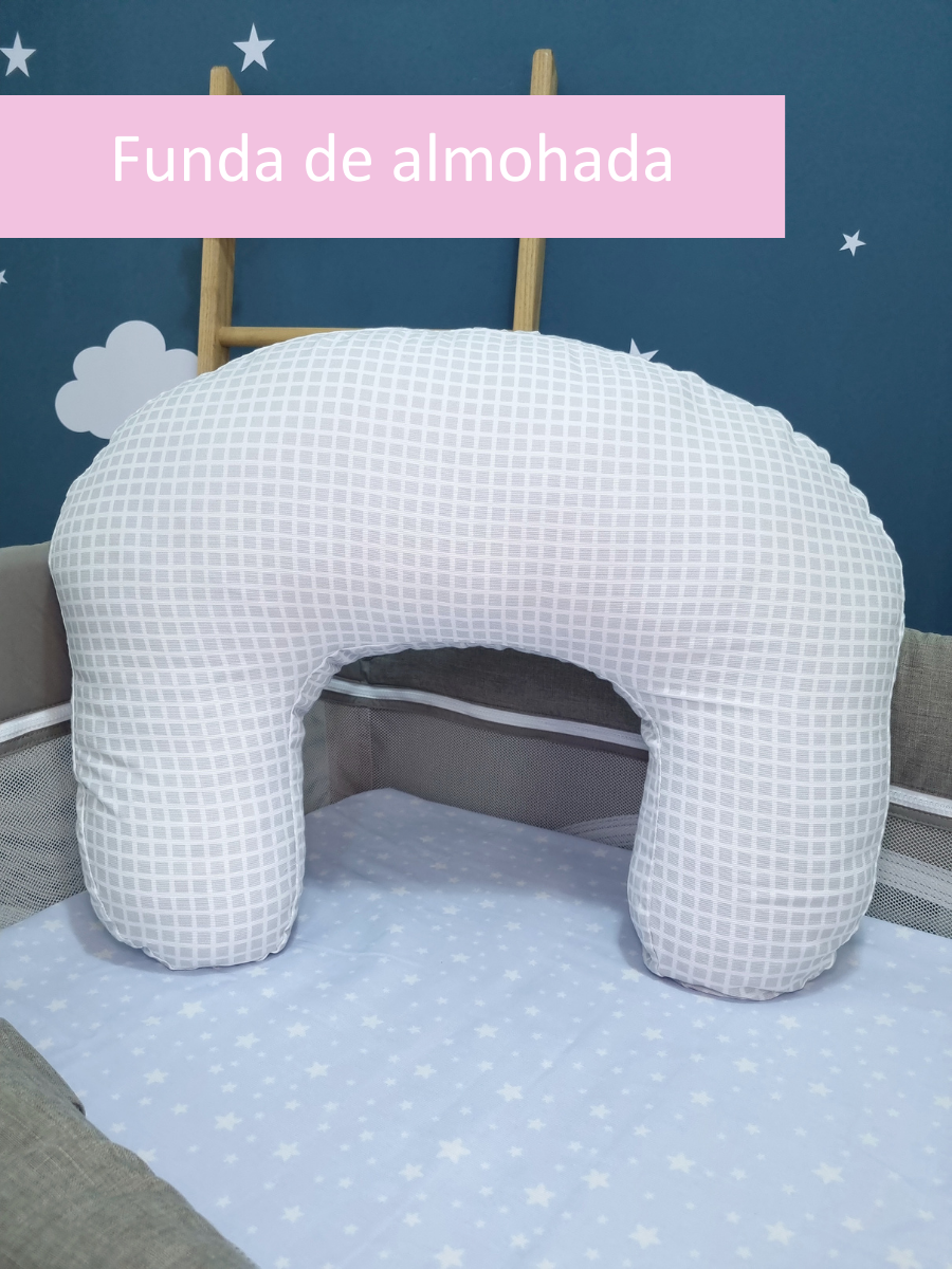 Funda para almohada de lactancia Cuadros Grises