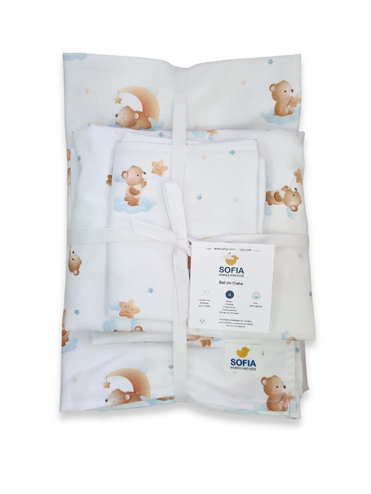 Set de Cuna Pequeño. Ositos Azules