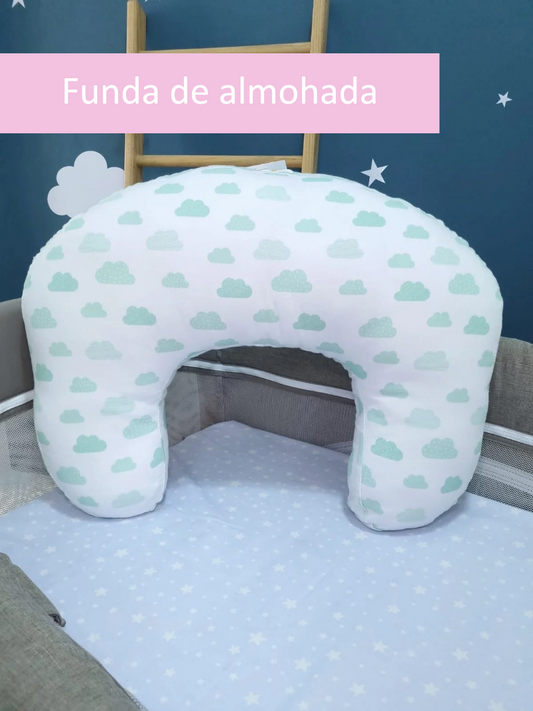 Funda para almohada de lactancia Nubes Verdes