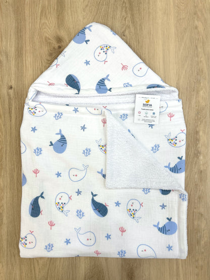 Toalla para bebé Ballenita Azul