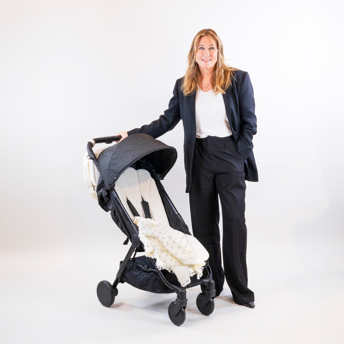 Cosy Cushion Stroller Liner White Bouclé