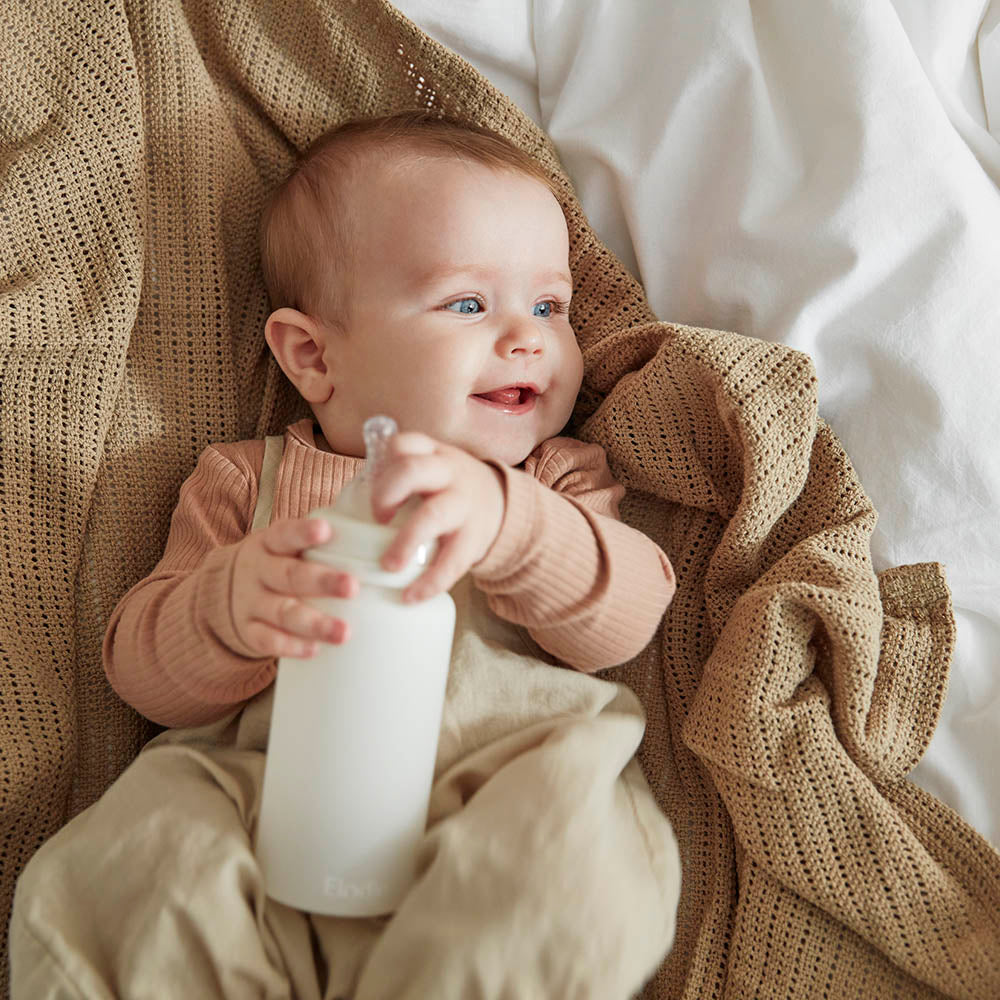 Glass Feeding Bottle - Vanilla White