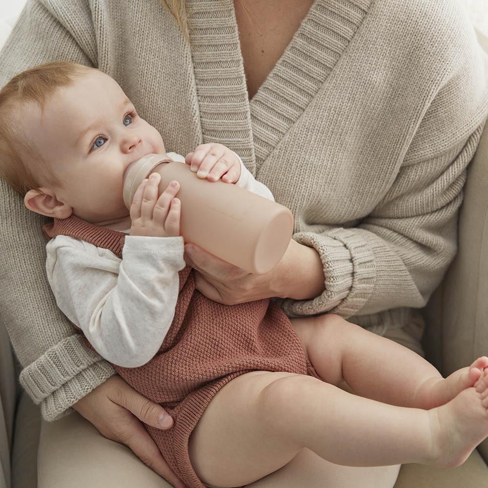 Glass Feeding Bottle - Blushing Pink