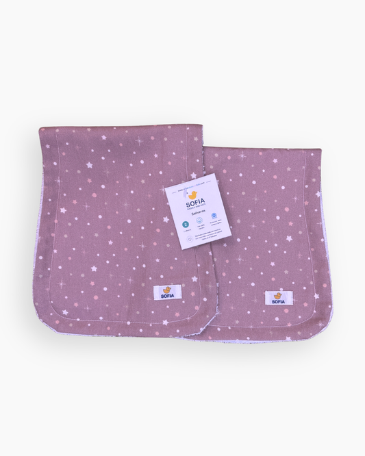 Set de 2 saliveros. Rosa Cielo