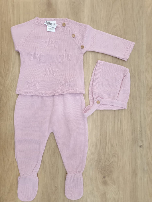 Rosa fuerte con 3 botones y estrellas en el frente. 3M