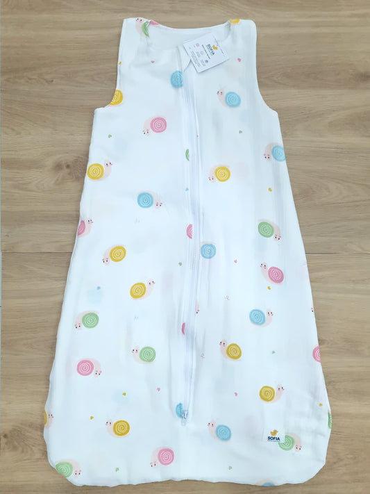 Saco Fresco para bebé. Muselina de Caracolitos 6-12 meses