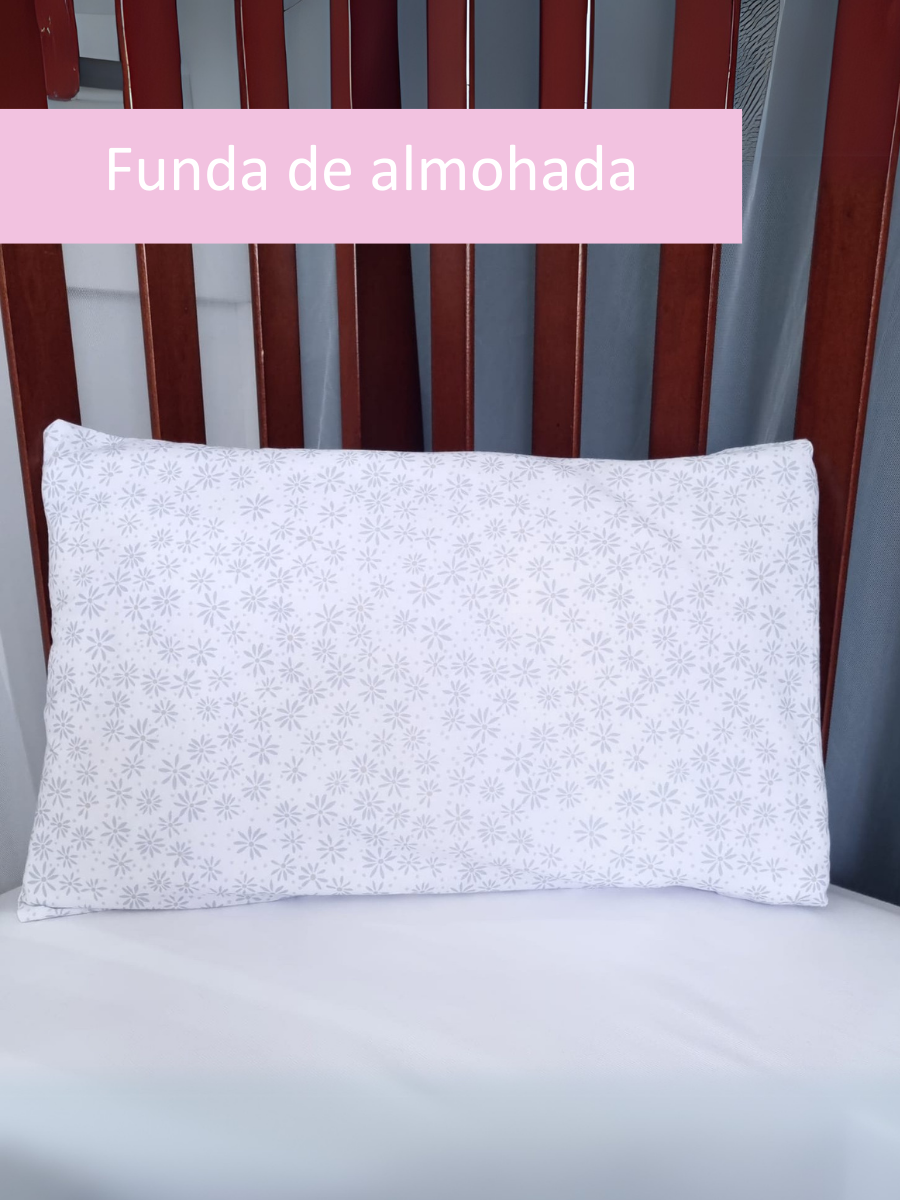 Funda para almohada, Flores Grises