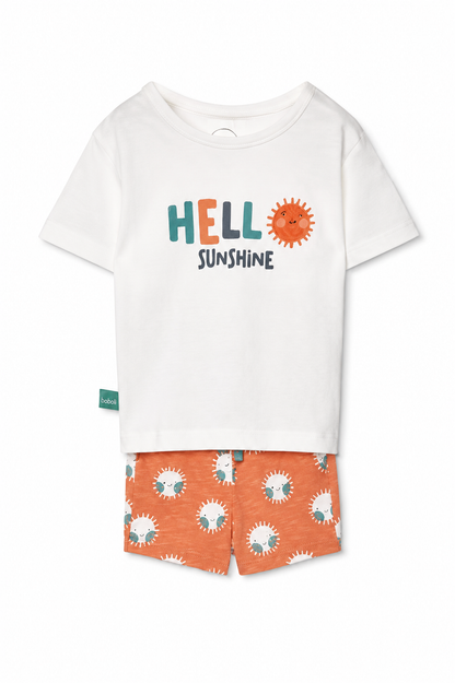 Conjunto Short Hello Anaranjado