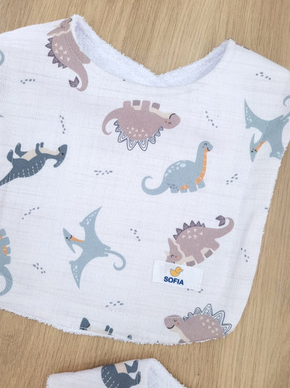 Set de 2 baberos. Dinosaurios