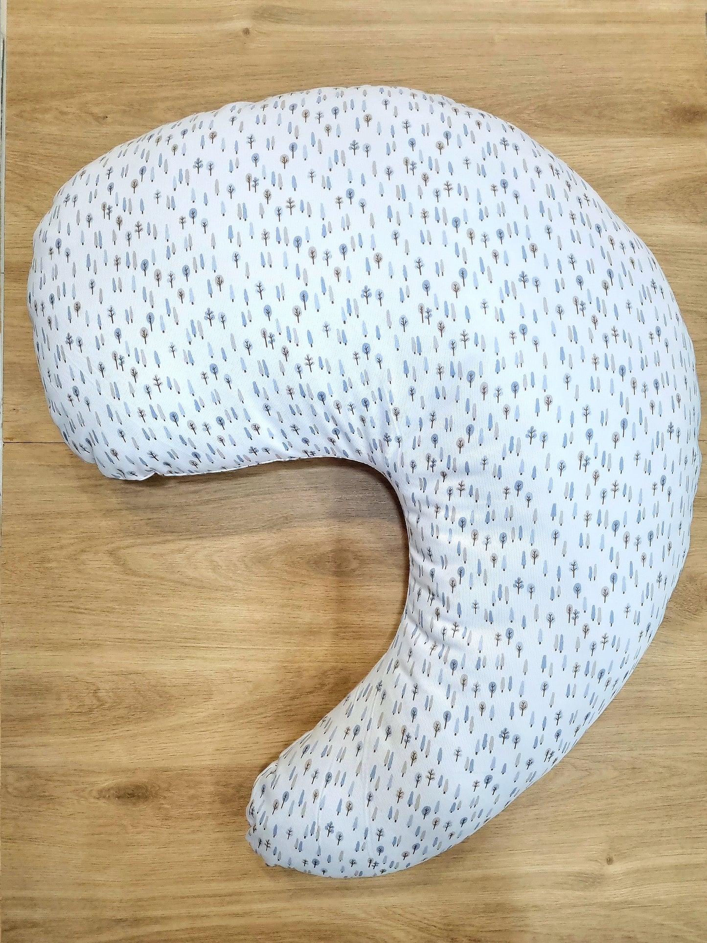 Almohada de lactancia y maternidad XL. Arbolitos Azules