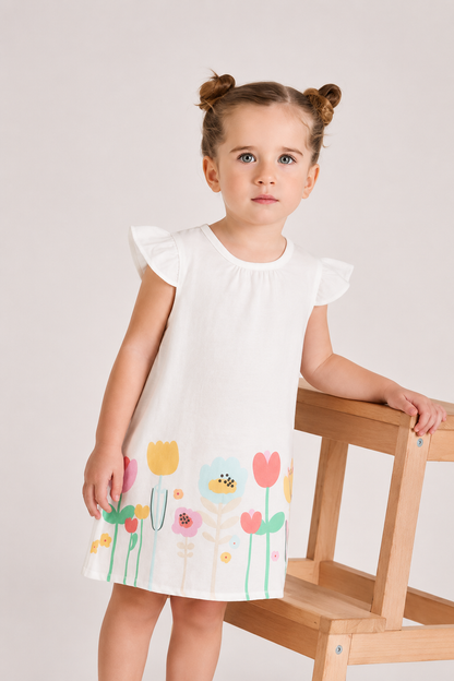 Vestido Blanco Flores