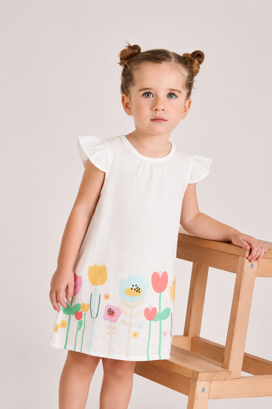 Vestido Blanco Flores